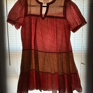 Pink/ salmon floral dress